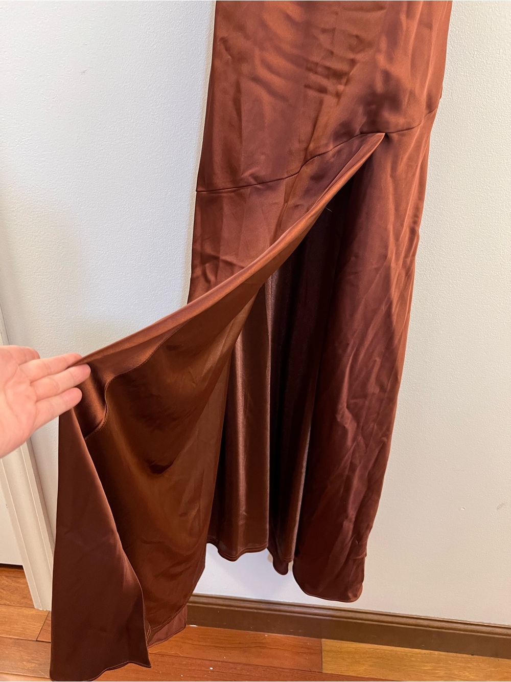 Revelry Satin Kimora in Terracota
Rust Dress - Picture 9 of 16